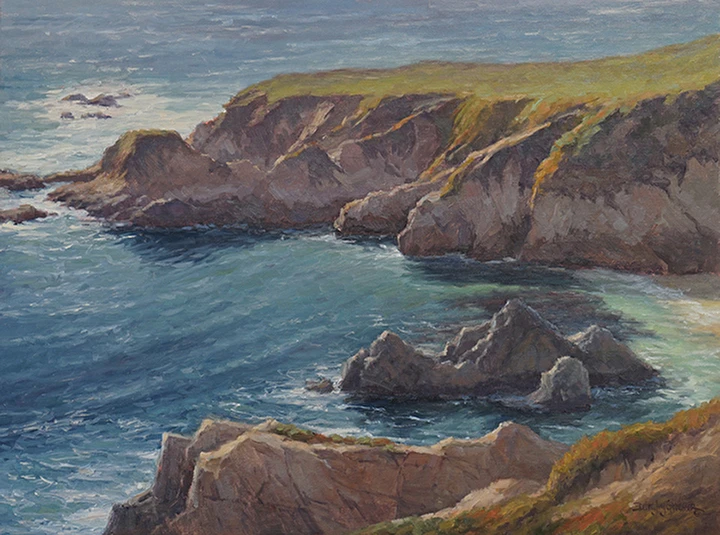 debra joy groesser rocky coastal cliffs and ocean